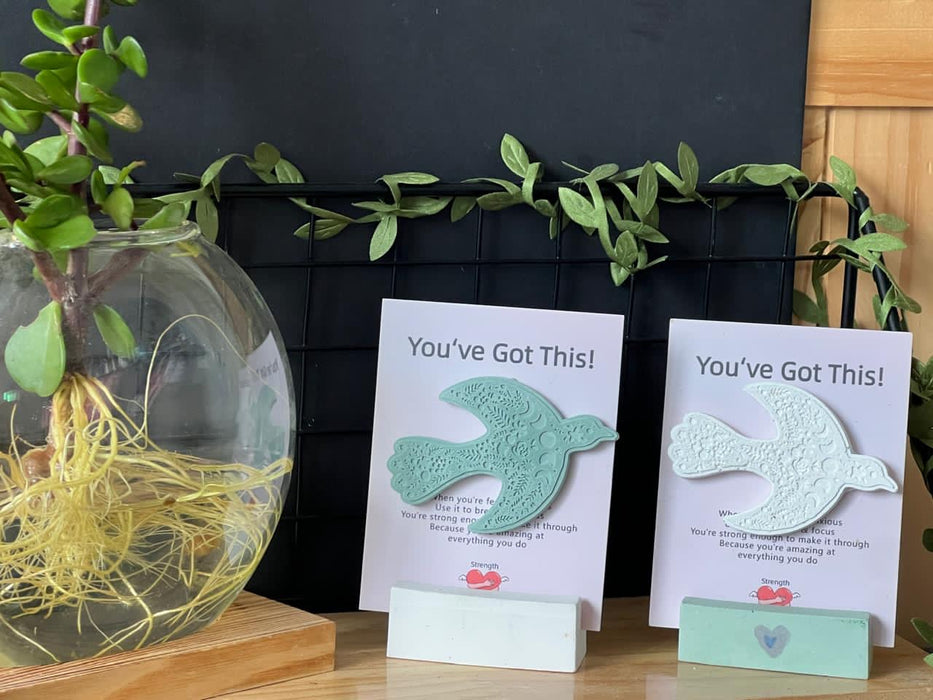 Women Makers Gift Bundle – Handmade Soy Candle, Wellbeing Figurines & Earrings (Support Local Women Makers)