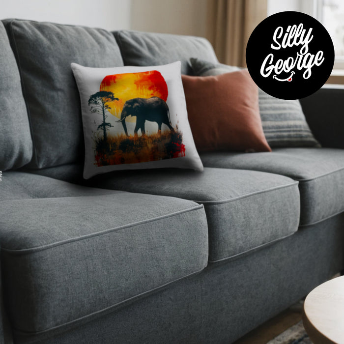 Elephant Cushion with sunset