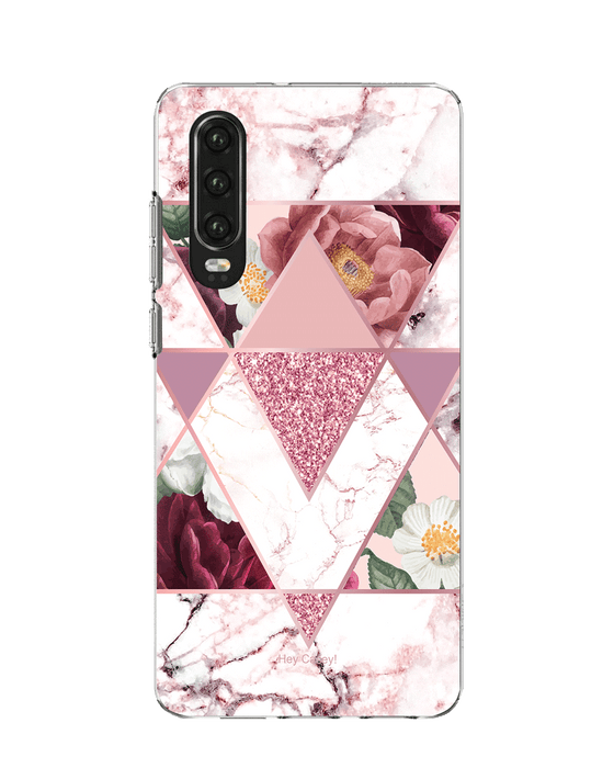 Hey Casey! Marble Floral Phone Case for iPhone Samsung Huawei