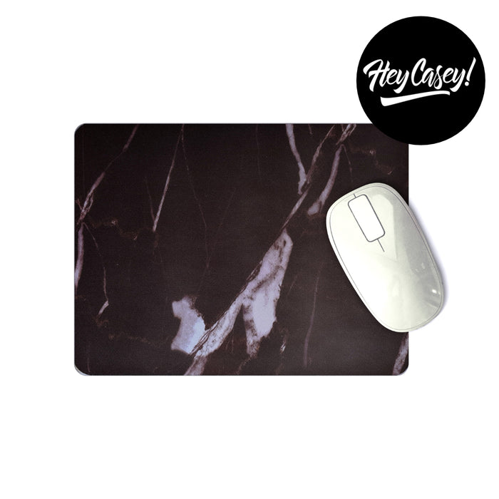 black and white granite print mouse pad