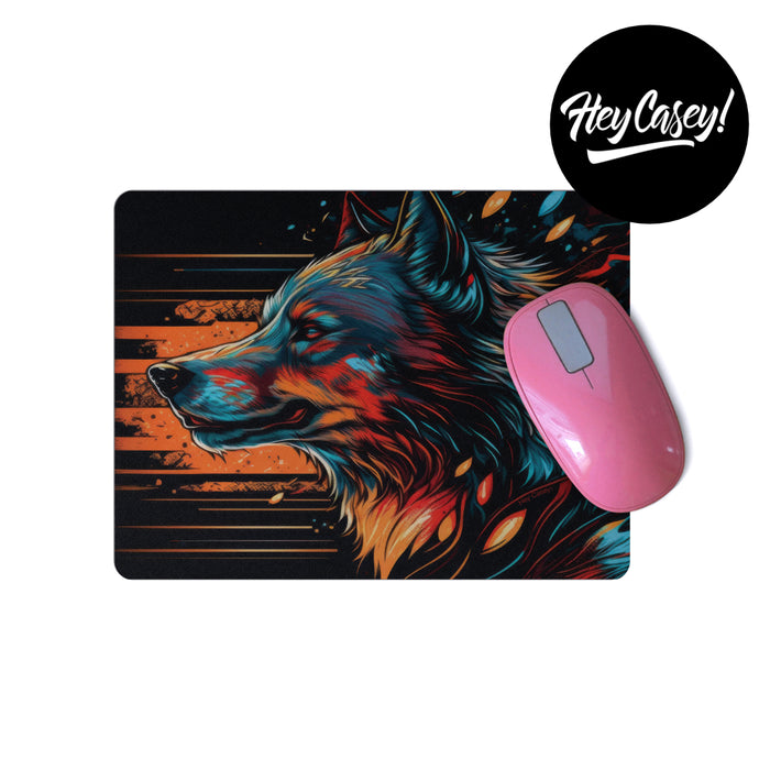 A wolf print mousepad