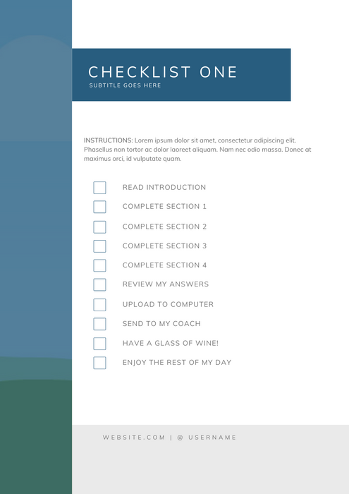 printable workbook with a checklist