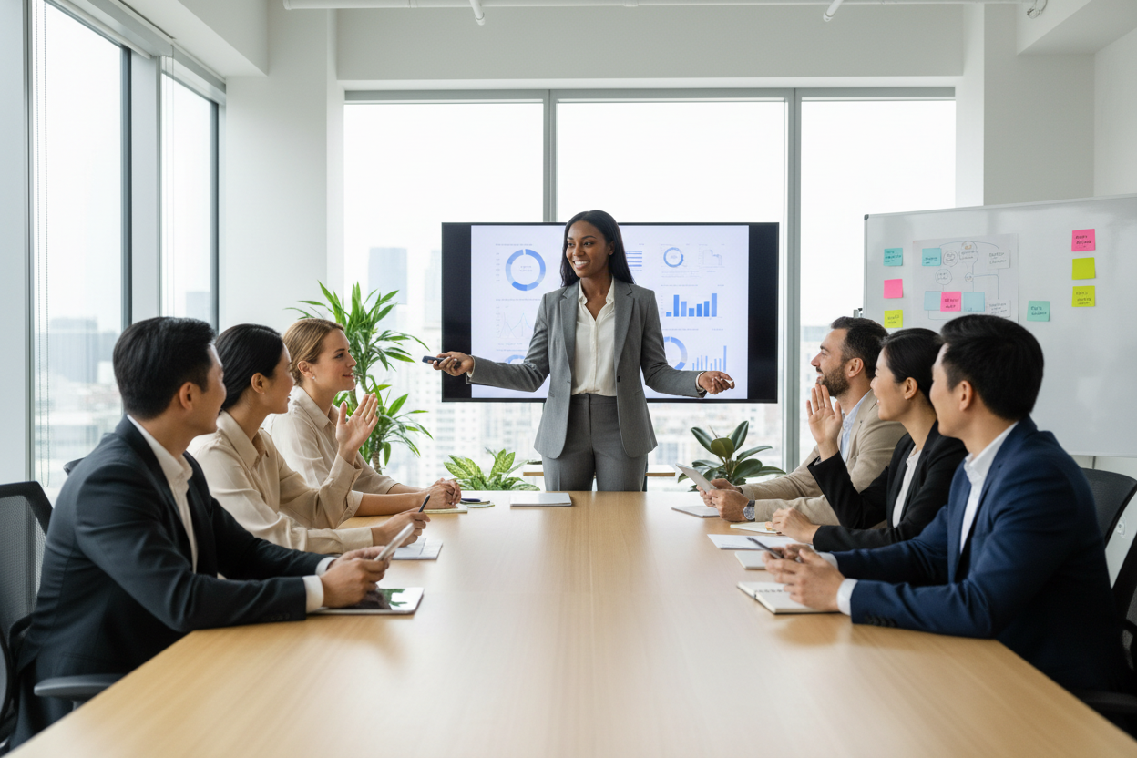 Black woman facilitating workshop