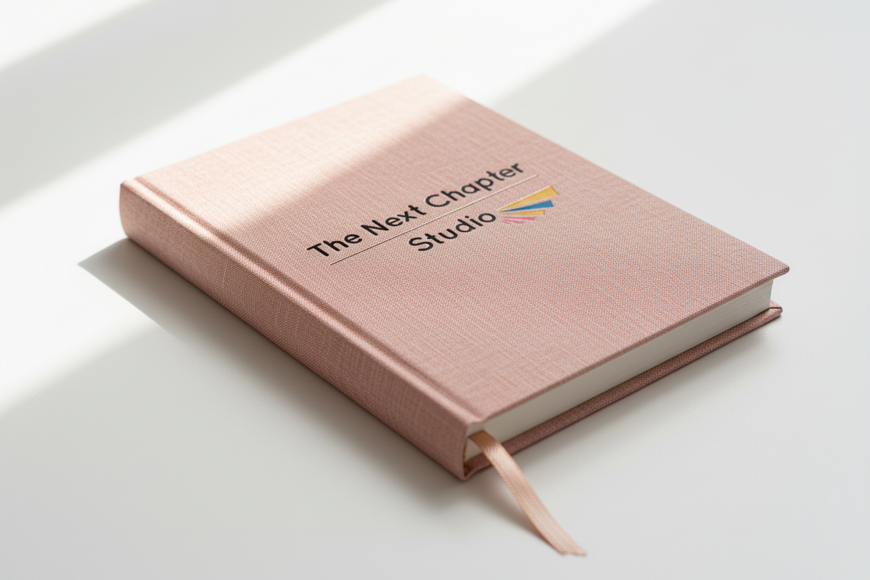 Feminine journal with The Next Chapter Studio logo