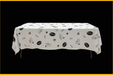 Trade show tablecloth on black background
